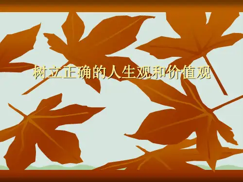 树立正确的人生观和价值观课件PPT(共38页)