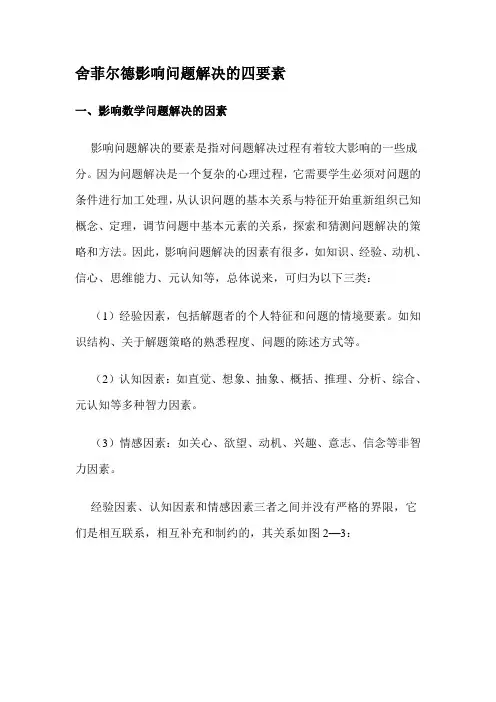 舍菲尔德影响问题解决的四要素资料