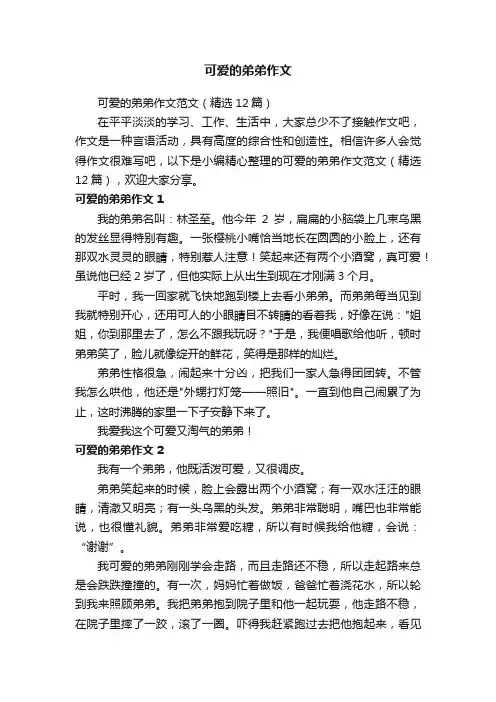 可爱的弟弟作文范文（精选12篇）