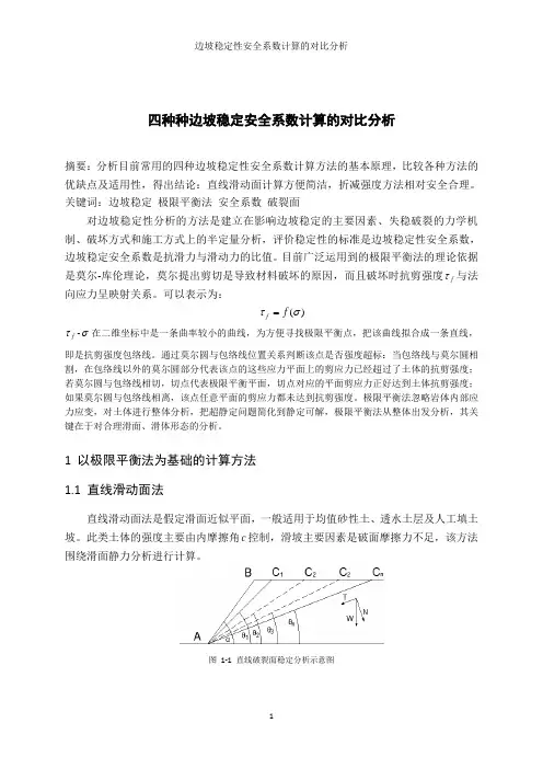 边坡稳定性安全系数计算的对比分析-刘刚
