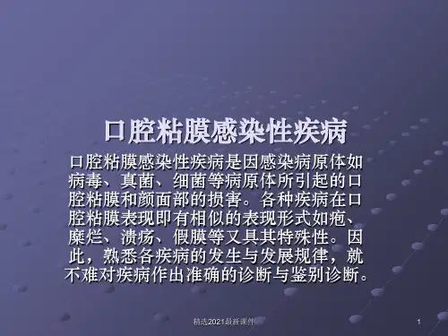 口腔粘膜感染性疾病PPT课件
