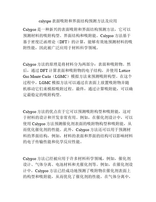 calyspo表面吸附和界面结构预测方法及应用