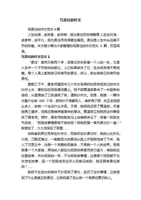 写责任的作文范文4篇