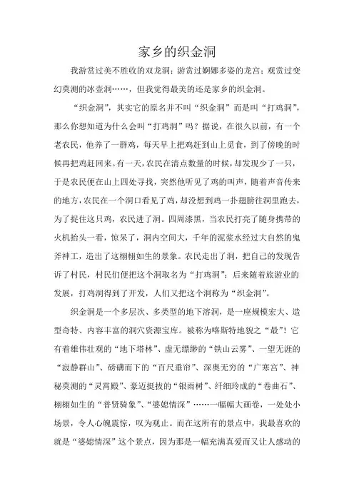 家乡的织金洞