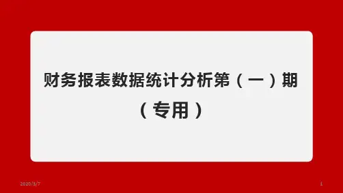 财务报表数据统计精品图表-模板PPT