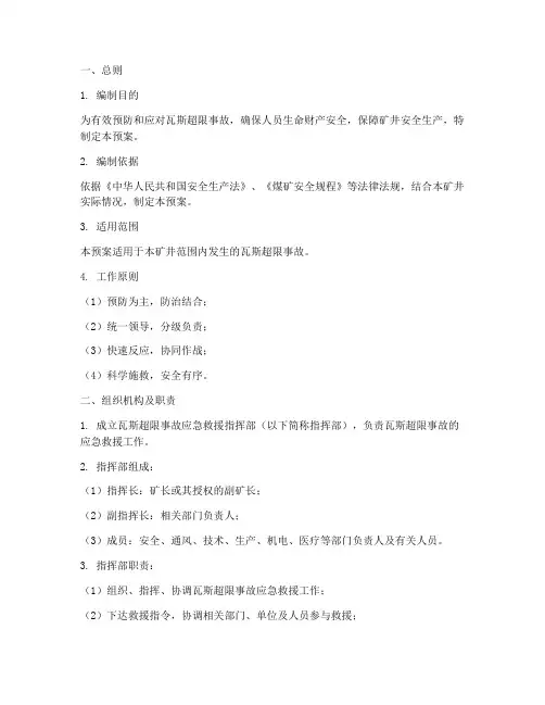 瓦斯超限事故应急预案