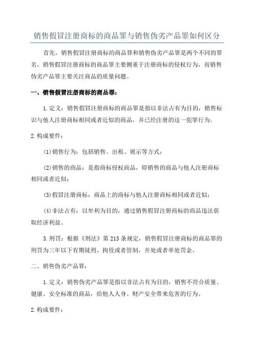 销售假冒注册商标的商品罪与销售伪劣产品罪如何区分