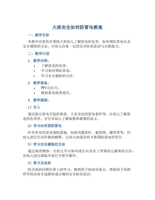大班安全如何防雷电教案