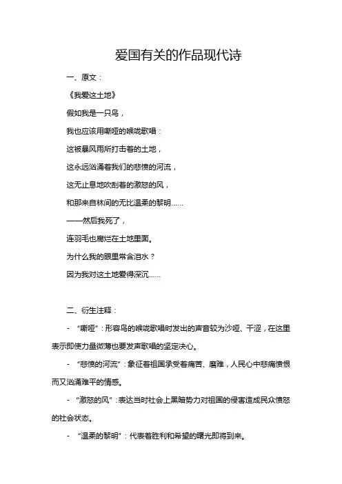 爱国有关的作品现代诗