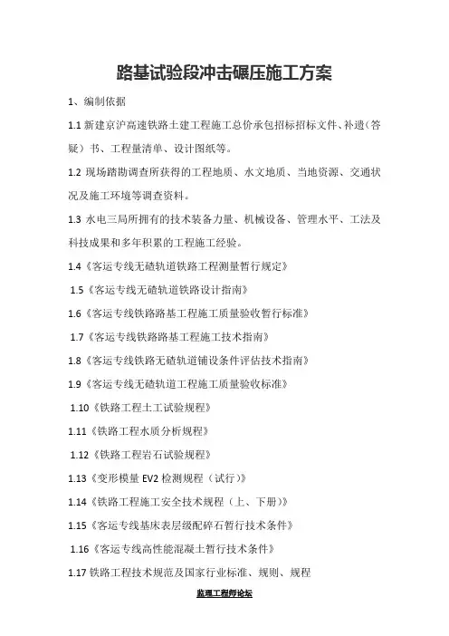 路基试验段冲击碾压施工方案