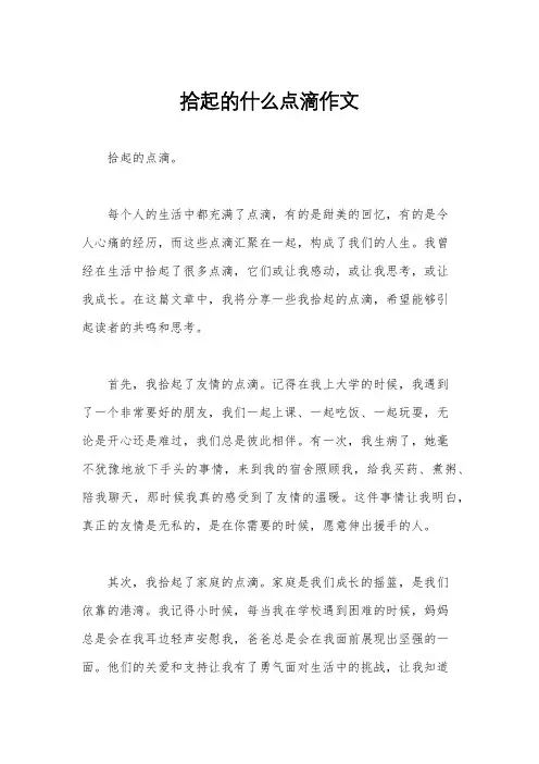 拾起的什么点滴作文