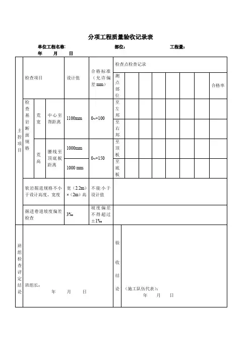 分项工程质量验收记录表 - 副本