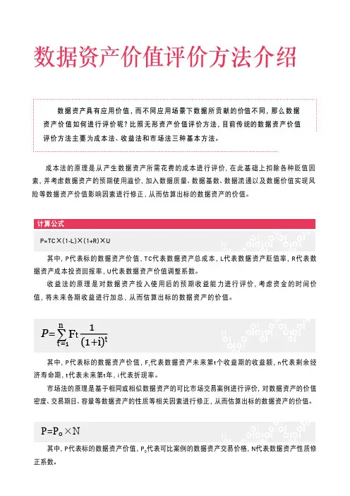 数据资产价值评价方法介绍(成本法、收益法和市场法)