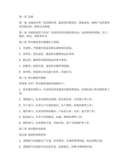 冷库厂供应链管理制度