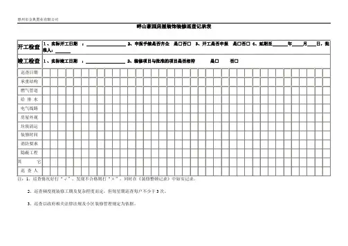 8装修巡查记录表