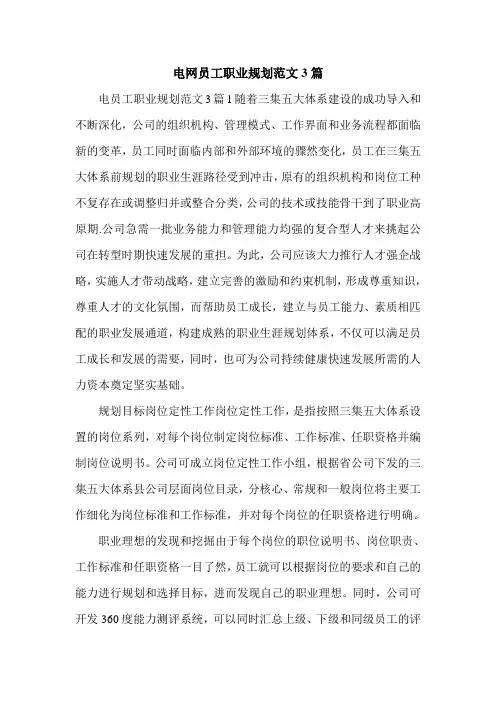 电网员工职业规划范文3篇