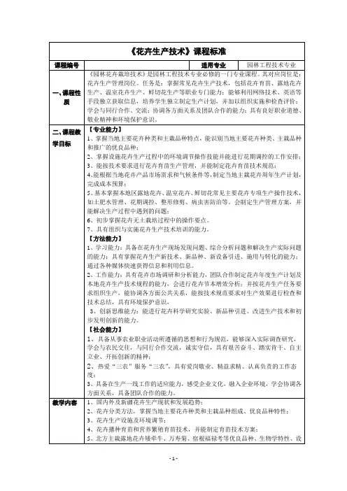 花卉生产技术课程标准02