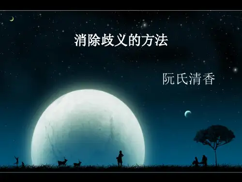 消除歧义的方法