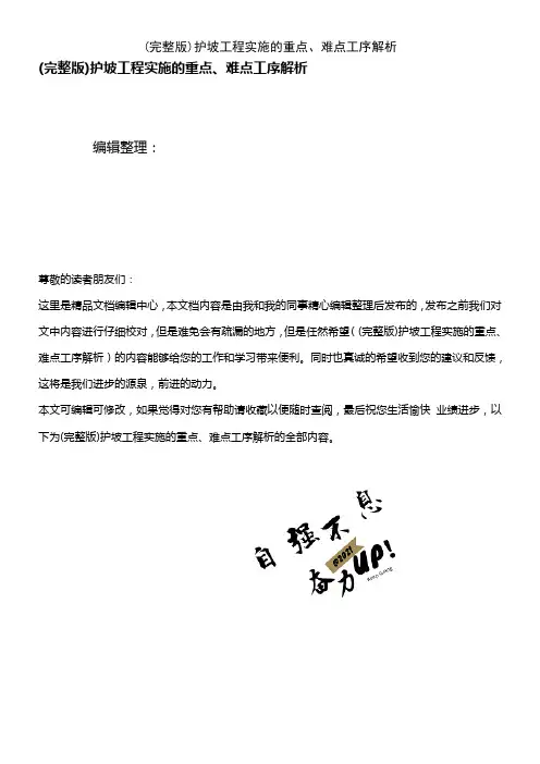 (2021年整理)护坡工程实施的重点、难点工序解析