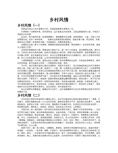 乡村风情作文共九篇