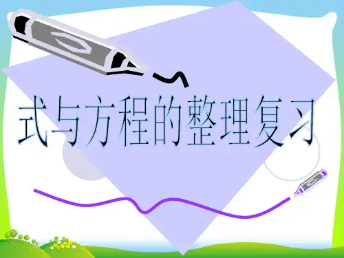 2021年苏教版六年级数学下册《式与方程)总复习课件