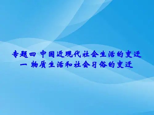 物质生活和社会习俗的变迁ppt24 人民版