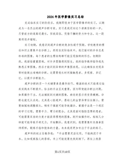 2024年医学影像实习总结（5篇）