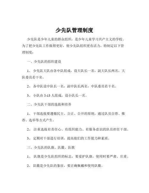 少先队管理制度