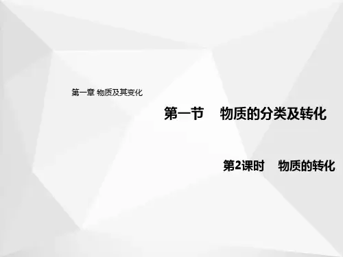 2020-2021学年高中化学人教版(2019)必修第一册课件：1.1.2物质的转化