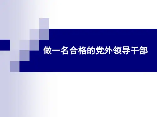 做一名合格的党外领导干部