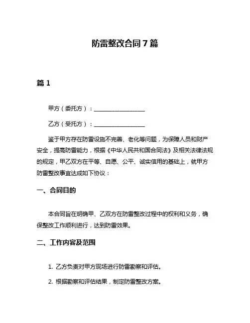 防雷整改合同7篇