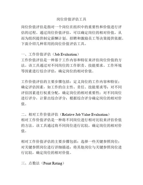 岗位价值评估工具