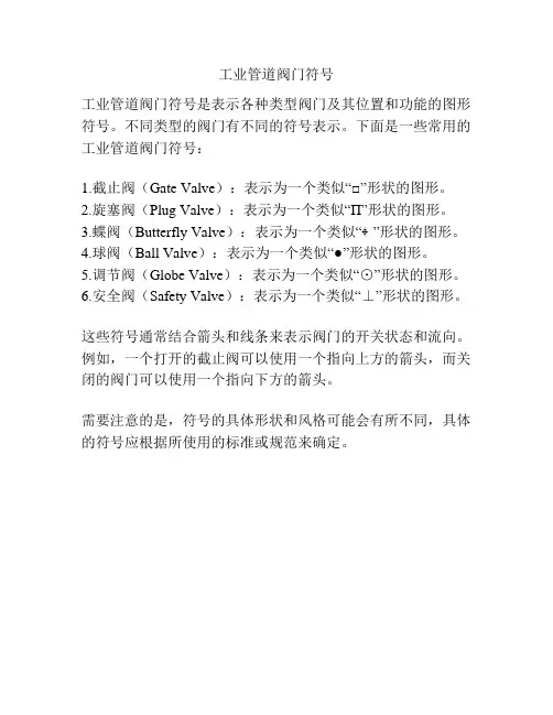 工业管道阀门符号