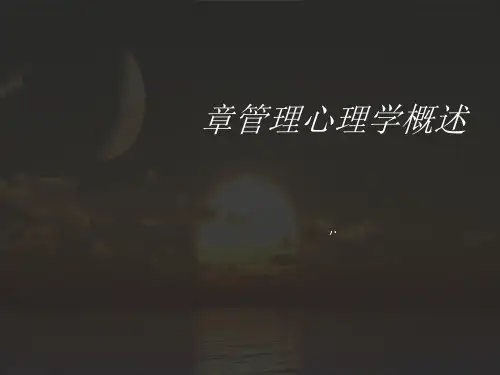 管理心理学概述(PPT 42页)