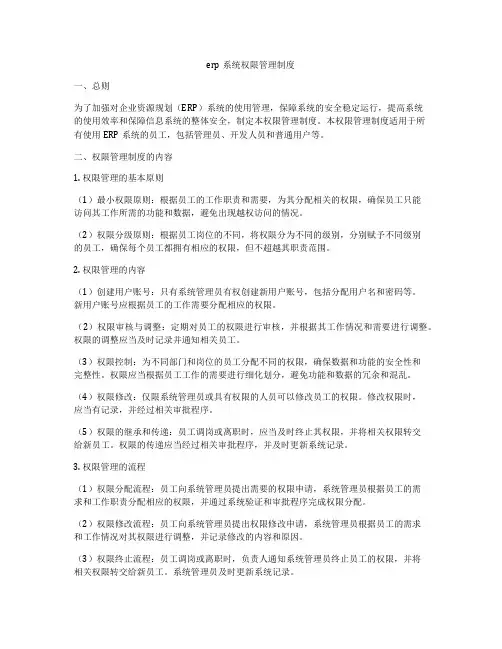 erp系统权限管理制度