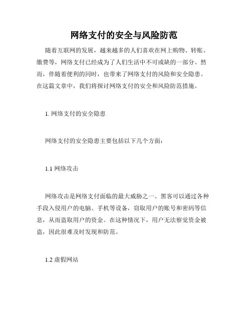 网络支付的安全与风险防范
