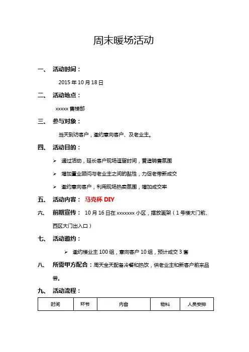房地产周末暖场活动