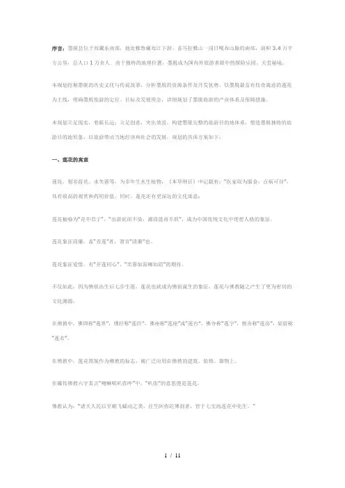 墨脱县旅游概念性规划构想