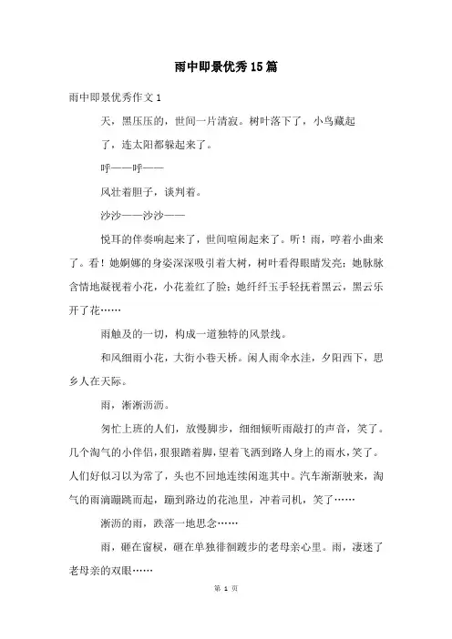 雨中即景优秀15篇