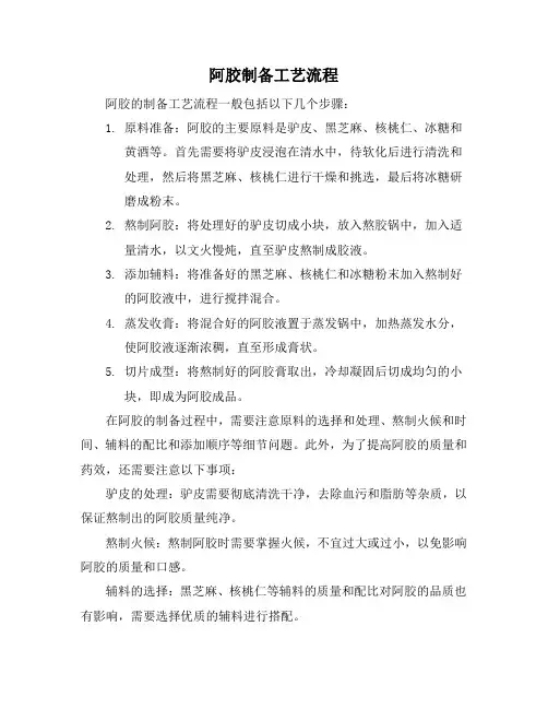 阿胶制备工艺流程