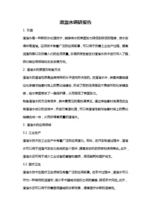 滑溜水调研报告