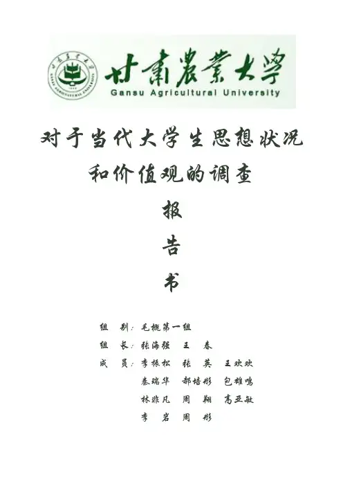 当代大学生思想状况和价值观调查问卷 2
