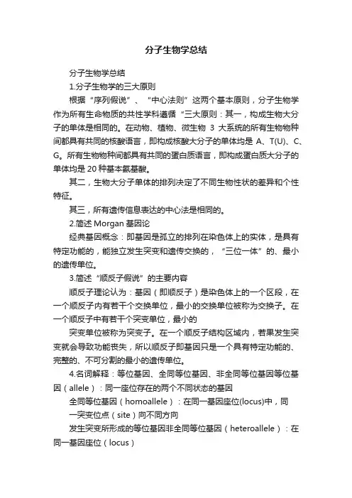 分子生物学总结