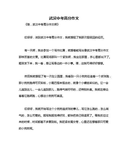 武汉中考高分作文