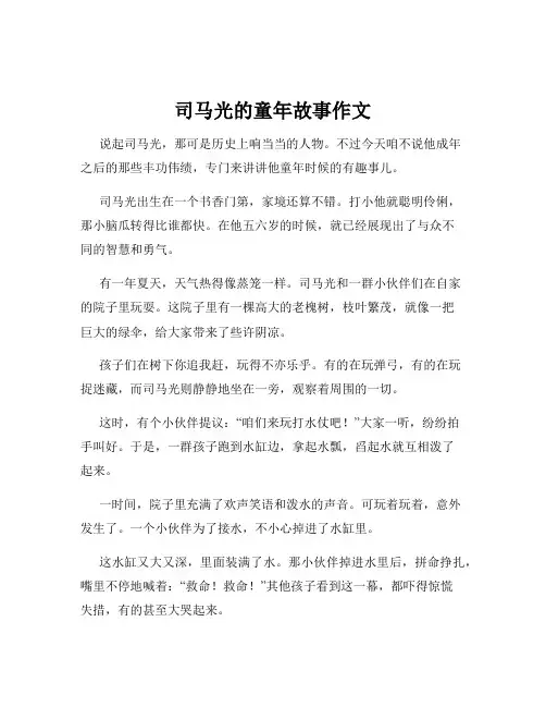 司马光的童年故事作文