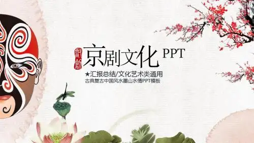 经典中国京剧文化戏曲动态演示PPT模板