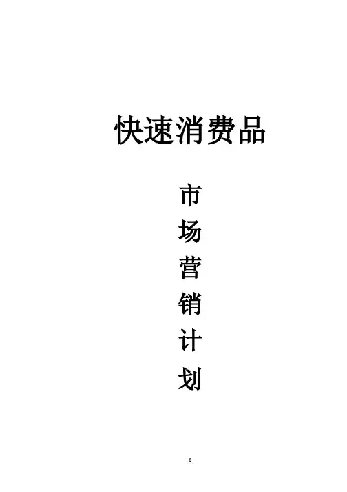 快速消费品市场营销计划书.pptx