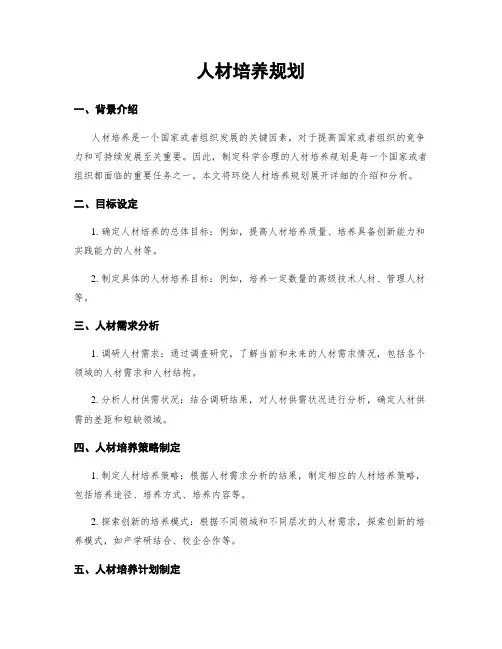 人才培养规划