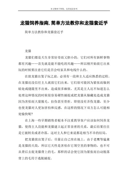 龙猫饲养指南,简单方法教你和龙猫套近乎