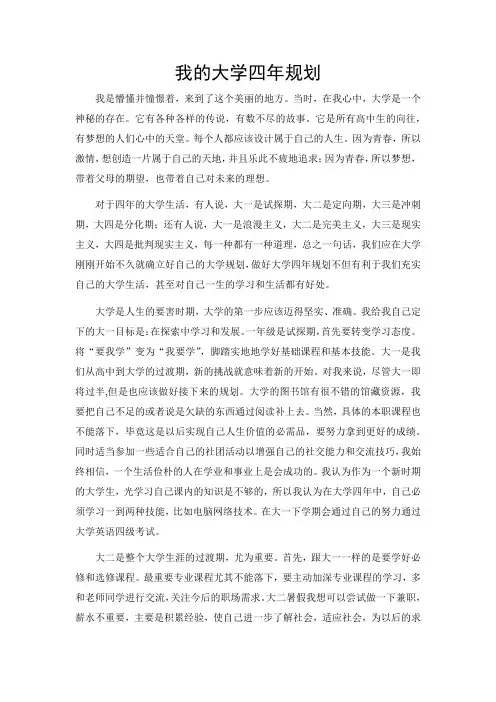 大学四年规划